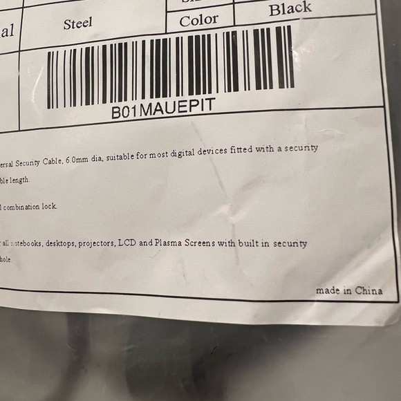 Bodyguard Digit Password Steel Security Cable Lock For Laptop Black Brand New - Picture 7 of 9